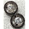 Image 1 : SILVER (3.1G) WHITE ZIRCON (1CT) BLACK ONYX  (0.25CT) EARRING