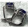 Image 2 : SILVER (1.04g) SAPPHIRE (1CT) EARRINGS