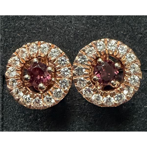 SILVER (1.88g) GARNET (0.15CT) EARRINGS