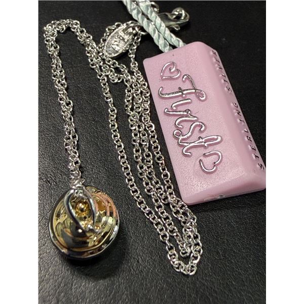 SILVER (4.7G) GENUINE DIAMOND (0.01CT) NECKLACE 16-18"