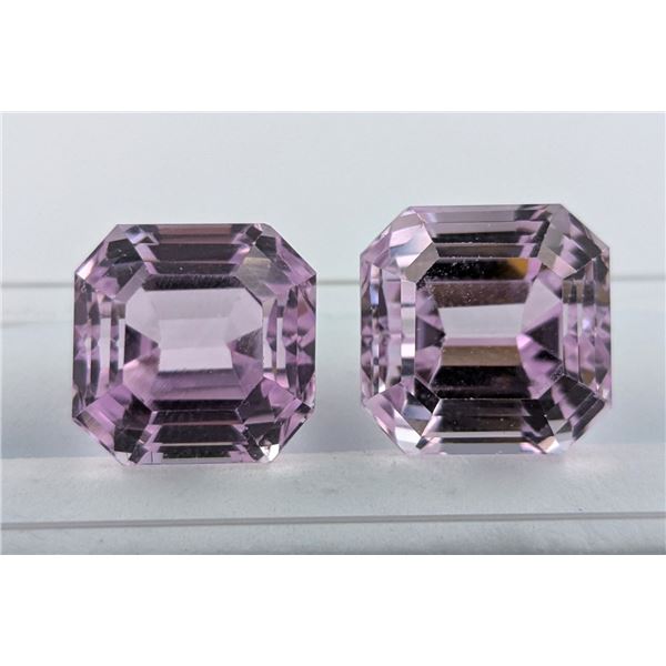 29.48 CT CERTIFIED PINK KUNZITE GEMSTONE PAIR