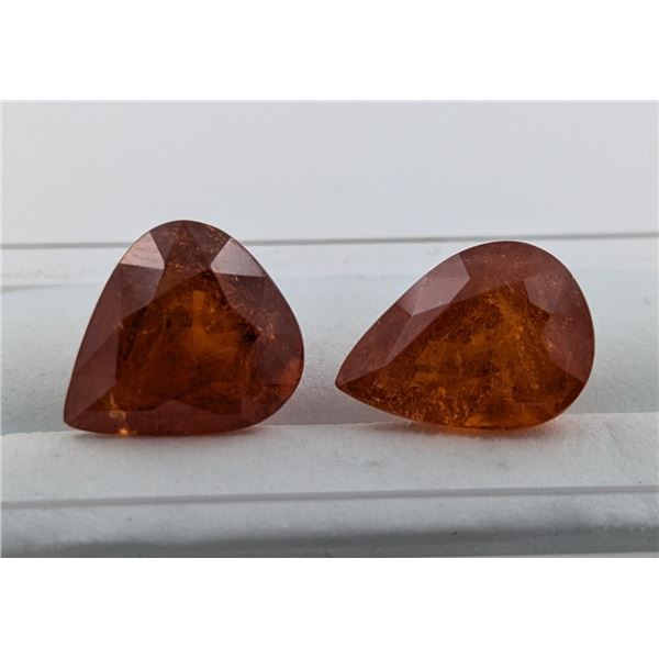 13.6 CT CERTIFIED SPESSARTITE GARNET GEMSTONE PAIR