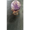 Image 2 : (2) AMETHYST GEMSTONE SPHERES ON STANDS
