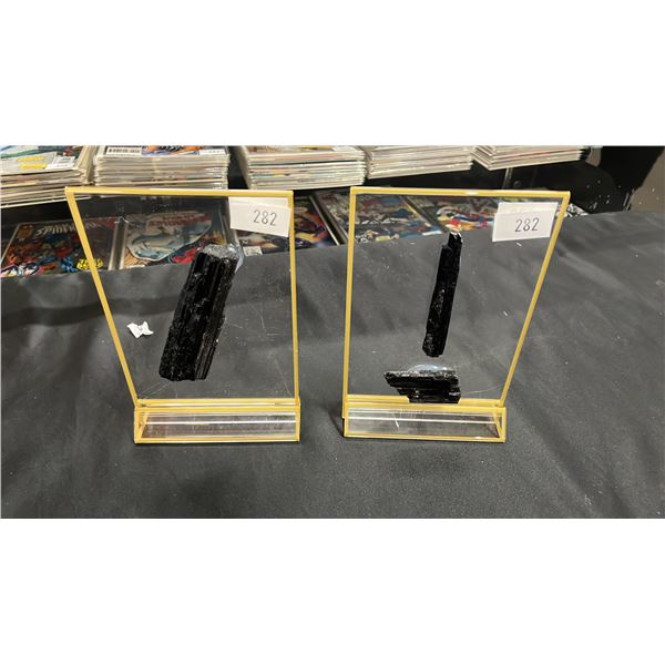 (2) ROUGH BLACK TOURMALINE DISPLAYS