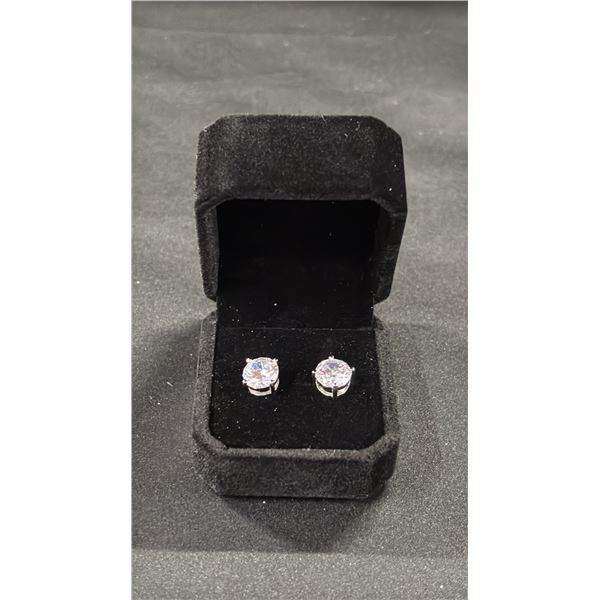*NEW* .925 SILVER 3CT EACH SIMULATED DIAMOND (CZ) STUD EARRINGS