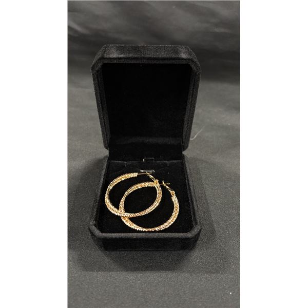 *NEW* 18K GOLD PLATED 40MM TWISTED HOOP EARRINGS