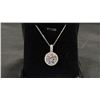 Image 2 : NEW .925 SILVER 5CT SIMULATED DIAMOND (CZ) HALO NECKLACE - ADJUSTABLE 16"-18"