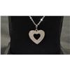 Image 2 : *NEW* PLATINUM PLATED 25MM SIMULATED DIAMONDS (CZ) HEART CLUSTER NECKLACE