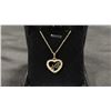 Image 2 : NEW 14K GOLD PLATED 22 MM SIMULATED DIAMOND (CZ) MOM HEART NECKLACE - 18" CHAIN