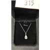 Image 2 : NEW .925 SILVER 2 CT PEAR CUT SIMULATED DIAMOND (CZ) NECKLACE