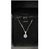 Image 2 : *NEW* .925 SILVER 2CT LAB-CREATED WHITE SAPPHIRE NECKLACE - ADJUSTABLE CHAIN 16"-18"