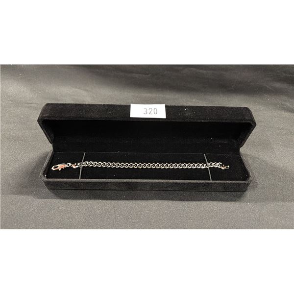 *NEW* PLATINUM PLATED 7.5MM CUBAN LINK BRACELET - 7.75" LONG