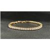 Image 2 : NEW 18K GOLD PLATED 4MM PRINCESS CUT SIMULATED DIAMOND (CZ) TENNIS BRACELET