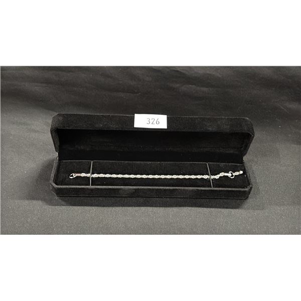 *NEW* PLATINUM PLATED 4MM ROPE BRACELET - 8" LONG