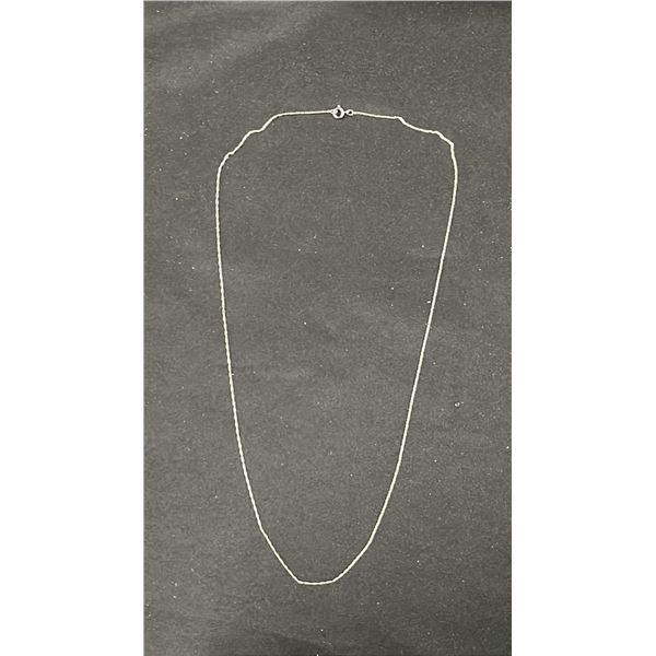 14KT WHITE GOLD 1.3MM CHAIN BRACELET - 9" LONG