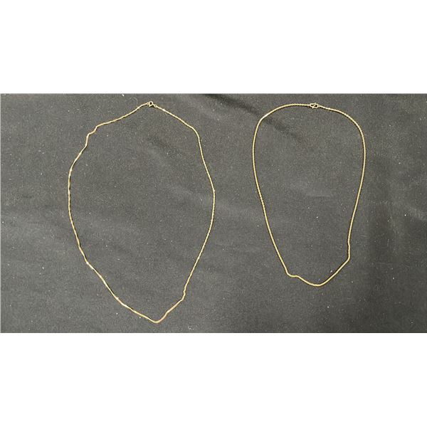 PAIR OF GOLD CHAIN NECKLACES - ONE IS 14KT