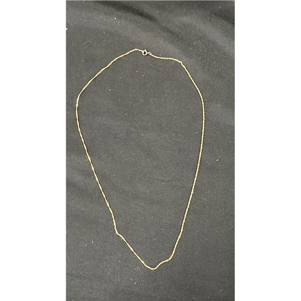 14KT YELLOW GOLD 0.8MM CHAIN NECKLACE - 22" LONG