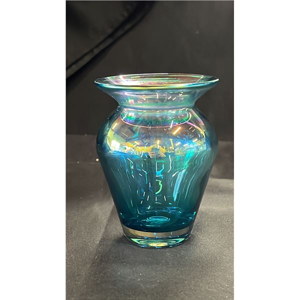 3.75" TALL ART GLASS VASE: INITIALS "JB" ON BOTTOM (COULD BE JAN BENDA)