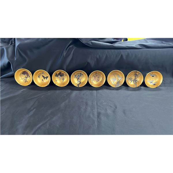 8 JAPANESE LACQUERWARE BOWLS WITH STANDS