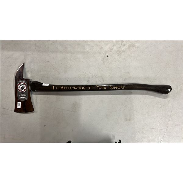 4 " STAINLESS STEEL FIRE MENS AXE WITH BROWN VARNISHED HANDLE (SHOW PIECE)