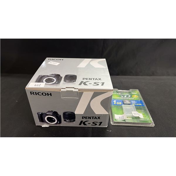 RICOH PENTAX K-S1 DIGITAL SLR CAMERA & FUJIFILM 1GB TYPE M IMAGE MEMORY CARD