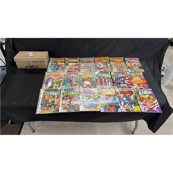 BOX OF MARVEL "THE ETERNALS" COMICS ISSUES 1 - 17 & MARVEL "UNCANNY X-MEN" 162