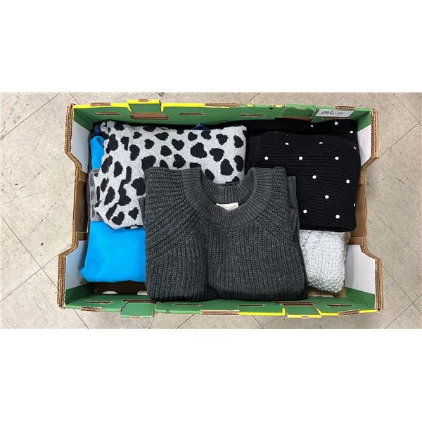 7 ASSORTED SWEATERS/SWEATSHIRTS. LADIES (6 X M, 1 X L)