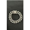 Image 1 : CRYSTAL STUDDED CUBAN LINK BRACELET WITH BOX CLASP