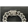 Image 2 : CRYSTAL STUDDED CUBAN LINK BRACELET WITH BOX CLASP