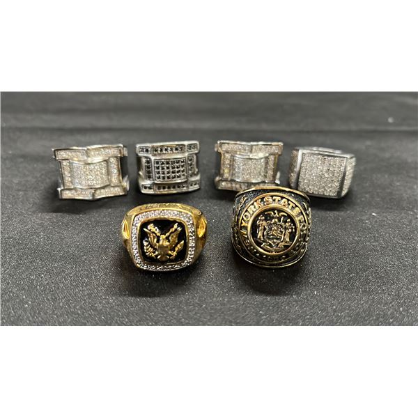 6 ASSORTED MEN'S RINGS