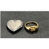 Image 2 : EARRINGS, EARRING BACKS, RING & STERLING SILVER HEART LOCKET