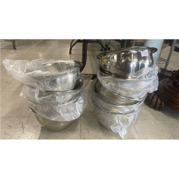 9 STAINLESS STEEL MIXING BOWLS