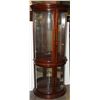 Image 1 : ROUND FRONT CURVED GLASS AND WOOD DISPLAY