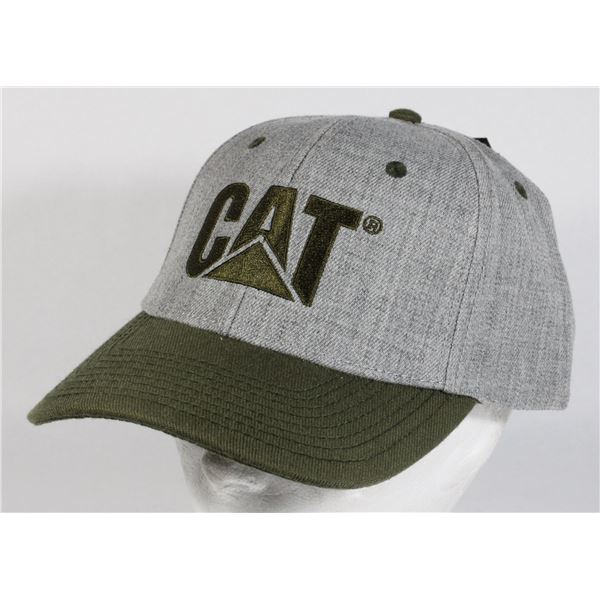 NEW WOOL EMBROIDERED HEATHER GREY CAT BALL CAP