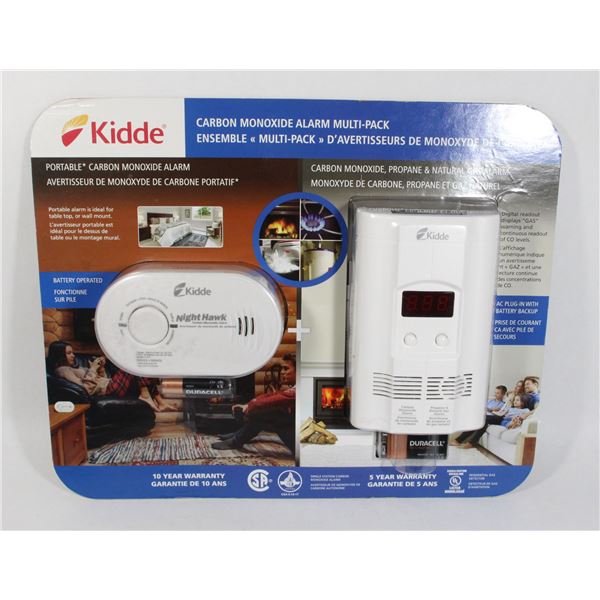 KIDDE CARBON MONOXIDE ALARM MULTIPACK   NEW