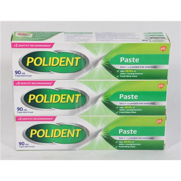 3 POLYDENT DAILY CLEANSER FOR DENTURES