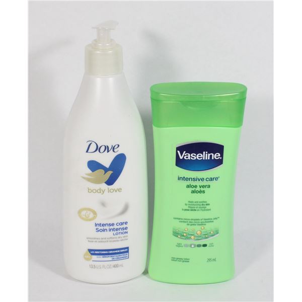 VASELINE INTENSIVE CARE AND DOVE BODY LOVE