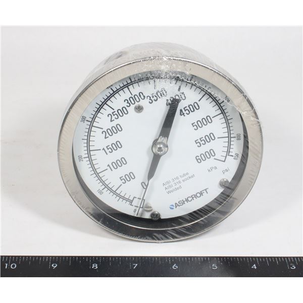 ASHCROFT 6000 KPA - 850 PSI GAUGE, 5" DIAL FACE