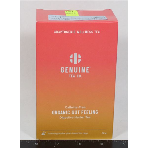 BOX OF GENUINE TEA CO CAFFEINE FREE ORGANIC