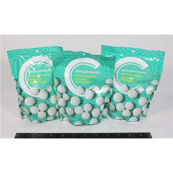 THREE SMALL PACKS OF PEPPERMINT
