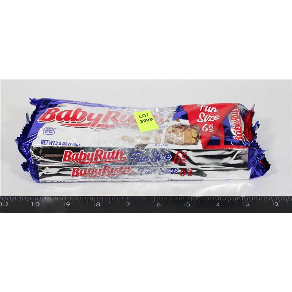 TWO PACKS OF 6 PACK SMALL BABY RUTH BARS