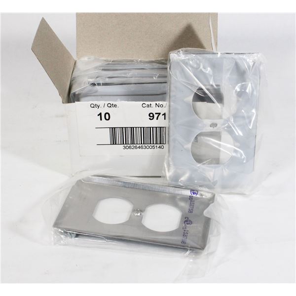 10 -STAINLESS STEEL 1 GANG DUPLEX WALL PLATES