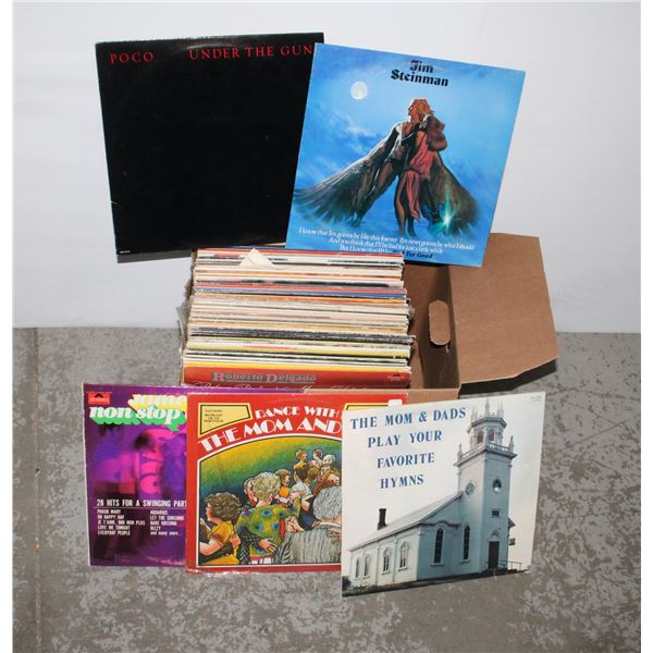 LARGE BOX LOT OF VINYL RECORDS
