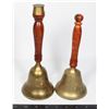 Image 1 : 2 SEMI- MATCHING BRASS BELLS