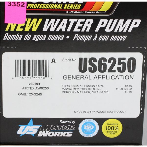 NEW USMW WATER PUMP  INFO IN PHOTO #US6250