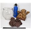 Image 1 : SMALL BOX OF HOME ITEMS INCLUDING CHURIB