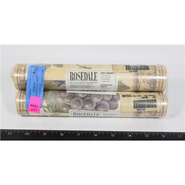 LOT OF 3 SEALED ROLLS OF WALLPAPER BORDER