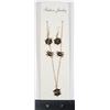Image 1 : NEW GOLD TONE SPIDER THEME EARRING AND NECKLACE