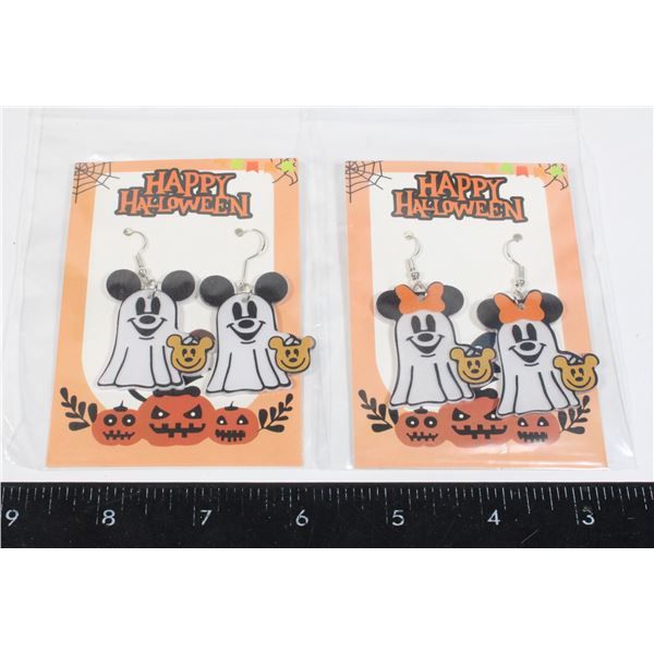 2 NEW PAIRS OF MICKEY/MINNIE THEME GHOST DROP