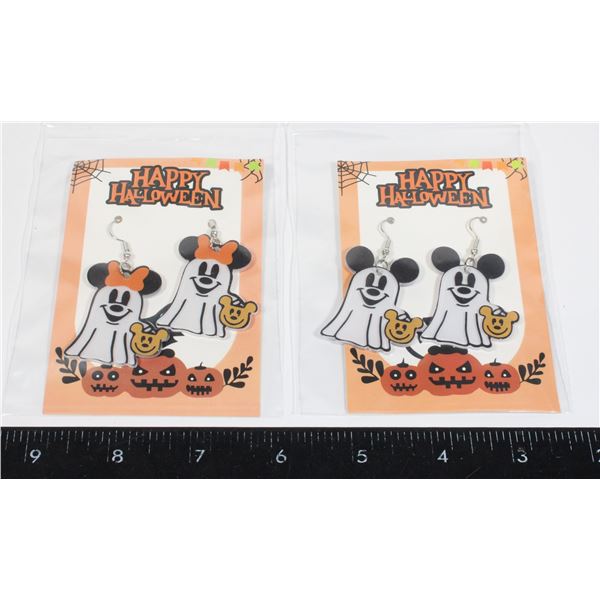 2 NEW PAIRS OF MICKEY/MINNIE THEME GHOST DROP